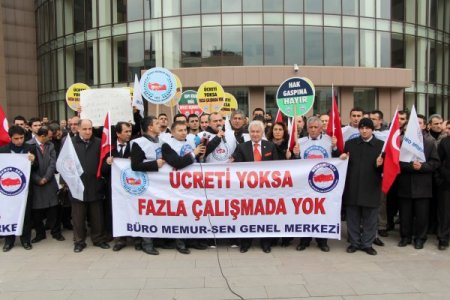 Büro memurlarının özlük hakları için Ankara'ya yürüyüş