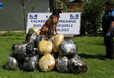 Bursa'da tankerin yakıt tankında esrar ele geçirildi