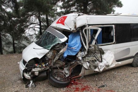 Bursa'da trafik kazası: Sürücü öldü, 10'dan fazla yolcu yaralandı (1)