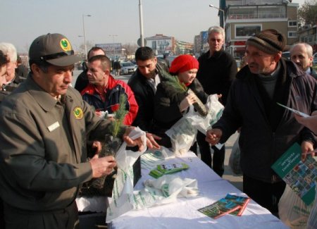 Bursa'da yeni yıl öncesinde 15 bin fidan dağıtıldı