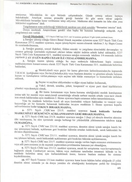 Burunda tampon unutan doktora 2,5 ay hapis cezası