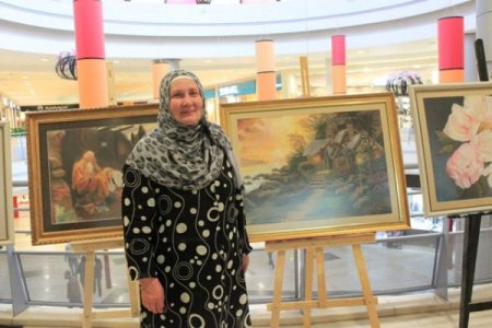 BUSMEK kursuna giden ev hanımları resim sergisi açtı