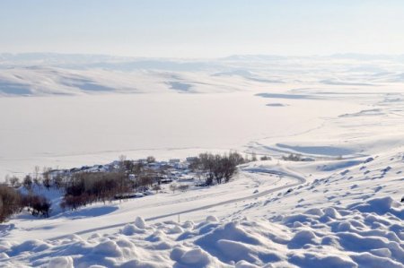 Buz Kente Dönen Muş'ta Murat Nehri Dondu