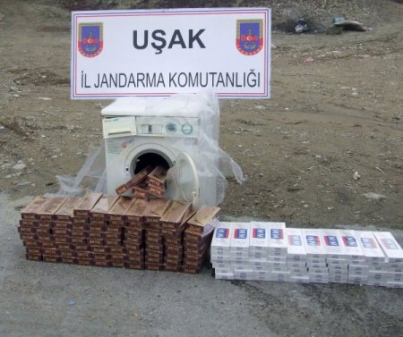 Çamaşır makinesinde kaçak sigara ele geçirildi