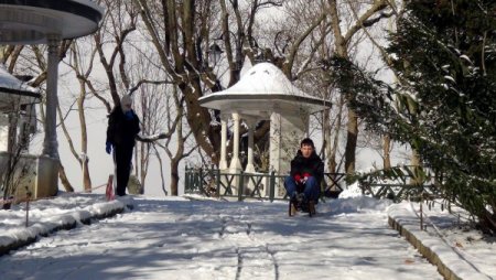 Çamlıca'dan kar manzaraları