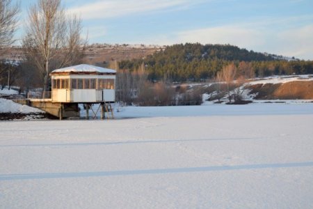 Çankırı Alpsarı Göleti Soğuktan Dondu