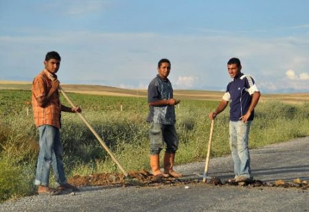 Çiftçiler, Pancar Sulamak İçin Yeni Yapılan Asfalt Yolu Kazdı