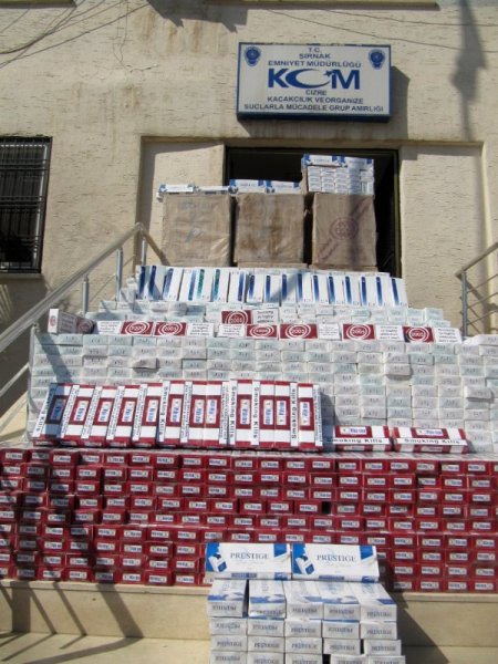 Cizre KOM ekibi 42 bin paket kaçak sigara ele geçirdi