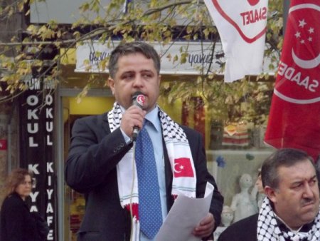 Çorlu'da İsrail bayrağını yaktılar