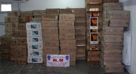 Çorum'da 120 bin paket kaçak sigara ele geçirildi