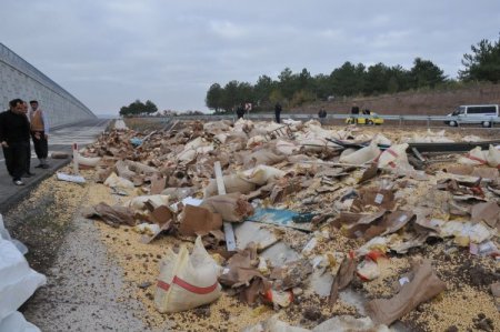 Çorum'da fındık taşıyan TIR kaza yaptı, baba ve oğlu öldü
