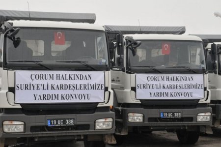 Çorumlu hayırseverler Suriye'ye yardım elini uzattı