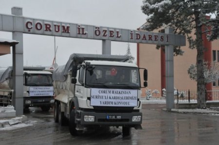 Çorumlu hayırseverler Suriye'ye yardım elini uzattı
