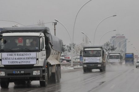 Çorumlu hayırseverler Suriye'ye yardım elini uzattı