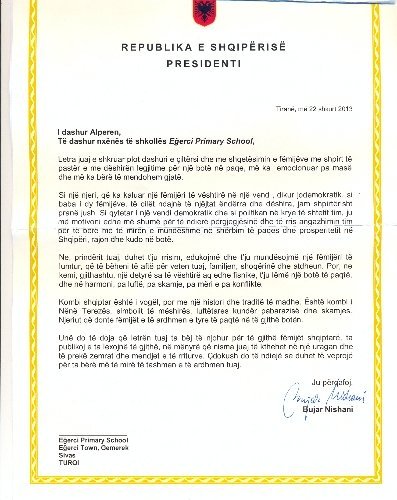 Cumhurbaşkanlarından Sivaslı öğrencilere 'Barış ve Kardeşlik' mektubu