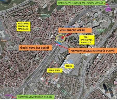 Darülaceze metrobüs üst geçidi 10 gün kapanacak