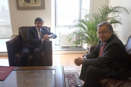Davutoğlu BM Mülteciler Yüksek Komiseri Antonio Guterres'i kabul etti