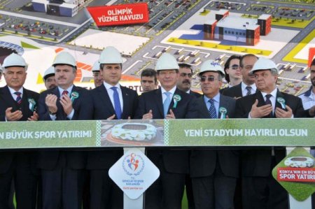 Davutoğlu ve Kılıç, Yeni Konya Stadyumu’nun temel atma törenine katıldı