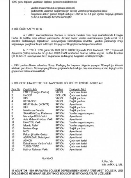 Depremzedeler için yapılan yardımlar 'irtica' kapsamına alınmış