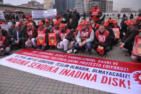 DİSK üyeleri, DHKP-C operasyonlarını protesto etti