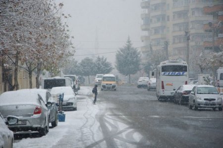 Diyarbakır'da kar yağışı başladı