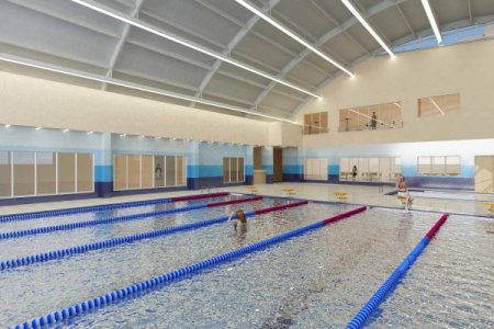 Dursunbey'in yarı olimpik yüzme havuzu seneye açılıyor