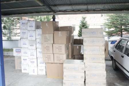 Elbistan'da 101 bin paket kaçak sigara yakalandı