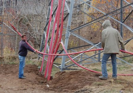 Elektrik trafo merkezinde kış öncesi güçlendirme çalışmaları yapıldı
