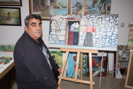 Emekli işçilerden 'Kadın, Yaşam ve Sevgi' konulu resim sergisi