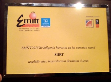 EMITT Fuarı'nda Siirt'e en iyi stand ödülü verildi