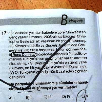 'En genç romancı' YGS denemesinde kendisiyle ilgili soruyla karşılaştı