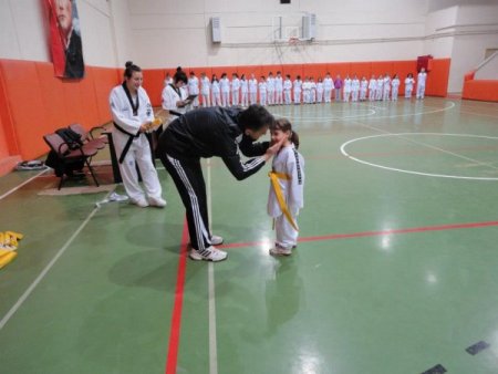 Enez’de tekvandocular sarı kuşağa terfi etti