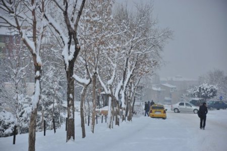 Erzurum’da başlayan kar yağışı aralıklarla devam ediyor