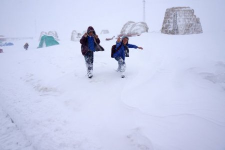 Erzurum'da kar yağışı