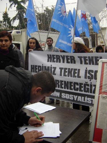 Esp'liler Tekel İşçilerine Destek İçin İmza Kampanyası Başlattı