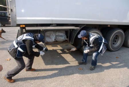 Et yüklü kamyondan esrar çıktı