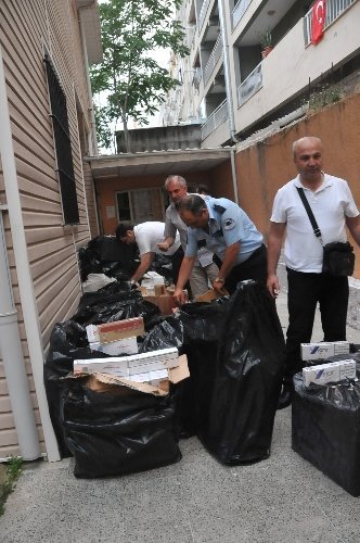 Evden 40 bin paket kaçak sigara çıktı