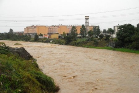Fındıklı'da derler taştı, ev ve iş yerlerini su bastı