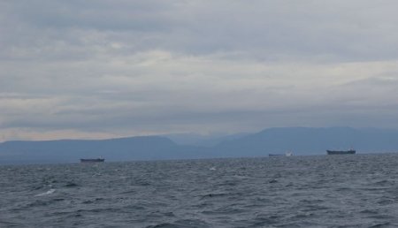 Fırtına sebebiyle gemiler Sarımsaklı sahili açıklarına demirledi