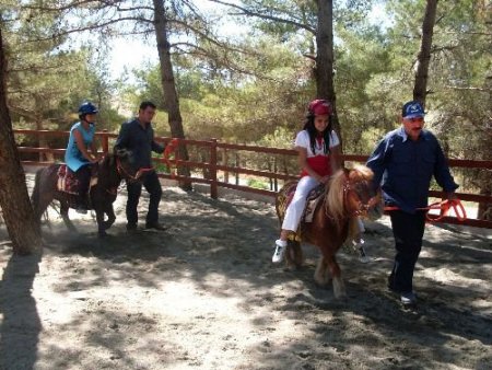 Gaziantep Hayvanat Bahçesinde Çocuklar Ata Binmeyi Öğreniyor