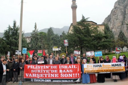 Gazze’ye düzenlenen saldırılar Amasya'da protesto edildi