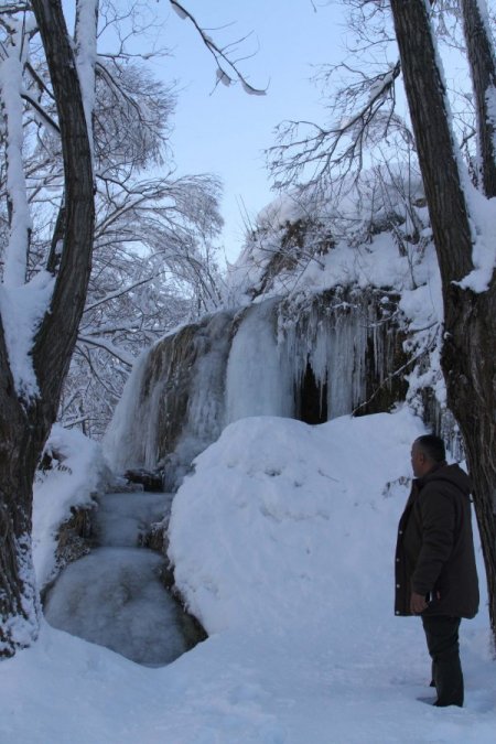 Girlevik Şelalesi dondu