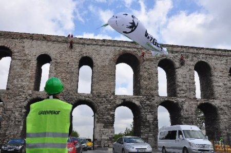 Greenpeace'den Bozdoğan Kemeri'nde santral mesajı