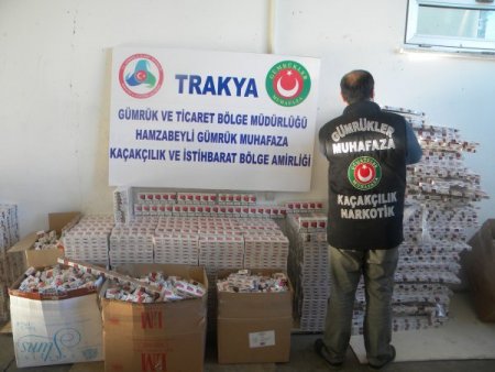 Hamzabeyli'de 85 bin TL değerinde kaçak sigara ele geçirildi