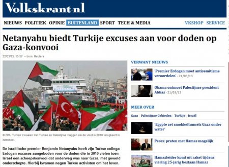 Hollanda basını İsrail'in özrünü flaş haber olarak verdi