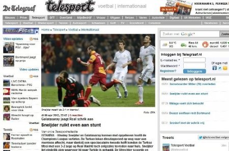 Hollanda basını: Sneijder'in mükemmel oyunu ile Galatasaray galip geldi