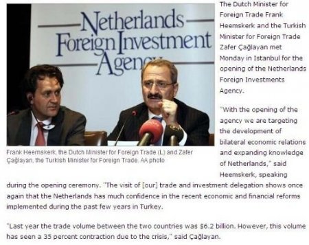 Hollanda Ve Türkiye Arasında Ekonomik İlişkiler Anlaşması Olumlu Karşılandı