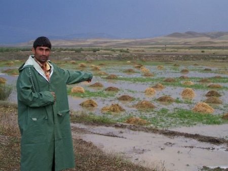 Horasan'da Evleri Su Bastı