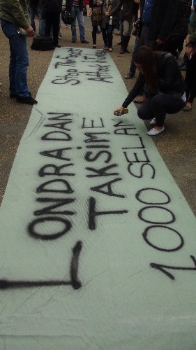 Hyde Park'ta Taksim protestosu