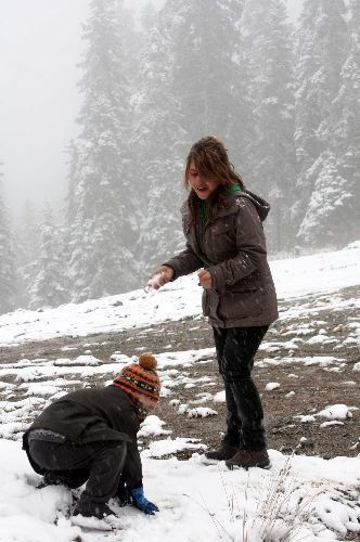 Ilgaz Dağı'na Mevsimin İlk Karı Yağdı
